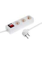 Удлинитель Luazon Lighting, 3 розетки, 5 м, 10 А, 3500 Вт, 3×1.5 мм2, с заземлением, с выключателем, белый - Фото 2