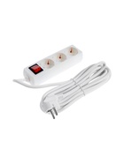 Удлинитель Luazon Lighting, 3 розетки, 5 м, 10 А, 3500 Вт, 3×1.5 мм2, с заземлением, с выключателем, белый - Фото 3