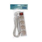 Удлинитель Luazon Lighting, 4 розетки, 1,8 м, 10 А, 1300 Вт, 3х0.75 мм2, с з/к, с выкл., Б - Фото 3