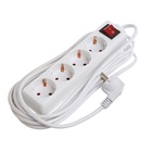 Удлинитель Luazon Lighting, 4 розетки, 5 м, 6 А, 1300 Вт, 3×0.75 мм2, с заземлением, с выключателем, белый - Фото 2
