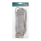 Удлинитель Luazon Lighting, 3 розетки, 3 м, 6 А, 1300 Вт, 3×0.75 мм2, с заземлением, с выключателем, белый - Фото 7