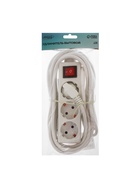 Удлинитель Luazon Lighting, 3 розетки, 5 м, 6 А, 1300 Вт, 3×0.75 мм2, с заземлением, с выключателем, белый - Фото 4