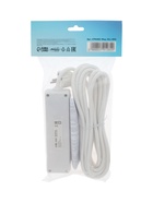 Удлинитель Luazon Lighting, 3 розетки, 5 м, 6 А, 1300 Вт, 3×0.75 мм2, с заземлением, с выключателем, белый - Фото 5