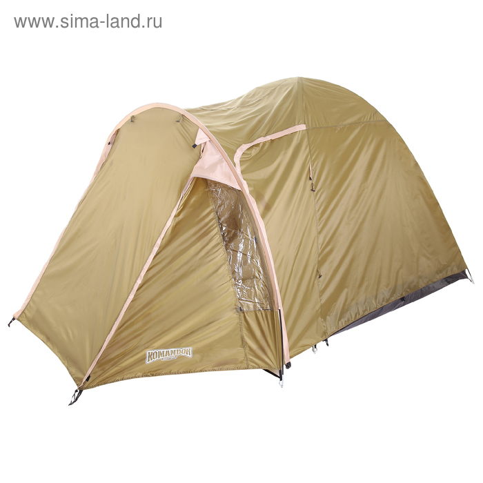 Палатка туристическая SKAUN 4-х местная, цвет коричневый - Фото 1