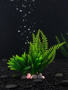 Растение искусственное аквариумное, на подставке под камень, 17×14×16 см - Фото 2