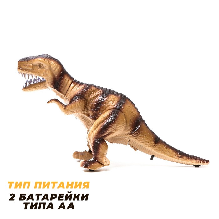 Динозавр «Рекс» работает от батареек, световые и звуковые эффекты, цвета МИКС - фото 1884689393