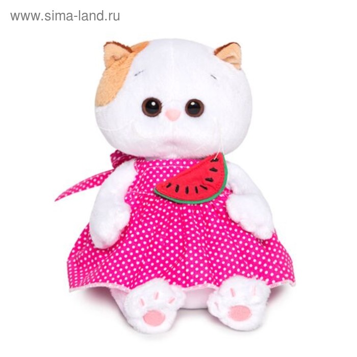 Мягкая игрушка "Кошечка Ли-Ли BABY" в розовом сарафане и с арбузиком, 20 см - Фото 1