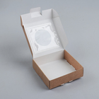 Коробка для печенья, с окном, крафт, 10 х 10 х 3 см - Фото 2