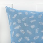 Наволочка-наперник 70х70 см на молнии Перо голубое - Фото 2