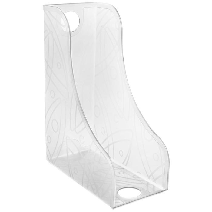 Лоток для бумаг вертикальный Стамм, пластиковый, ширина 118 мм, с рисунком, прозрачный - Фото 1