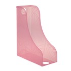 Лоток для бумаг вертикальный Стамм для папок, широкий, с рисунком, тонированный розовый - фото 8689311