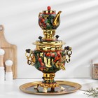 Набор посуды «Хохлома», 3 предмета: самовар 3 л, заварочный чайник 0.7 л, поднос - Фото 13