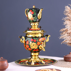 Набор посуды «Хохлома», 3 предмета: самовар 3 л, заварочный чайник 0.7 л, поднос - Фото 20