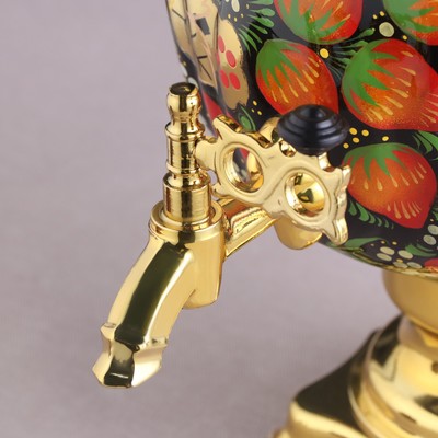 Набор посуды «Хохлома», 3 предмета: самовар 3 л, заварочный чайник 0.7 л, поднос