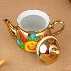 Набор посуды «Цветы на золотом», 3 предмета: самовар 3 л, заварочный чайник 0.7 л, поднос - Фото 11