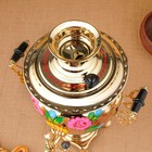 Набор «Цветы на золотом», жёлудь, 3 предмета, самовар 3 л, заварочный чайник 0,7 л, поднос - фото 4245663