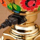 Набор посуды «Цветы на золотом», 3 предмета: самовар 3 л, заварочный чайник 0.7 л, поднос - Фото 8