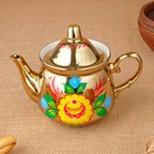 Набор «Цветы на золотом», жёлудь, 3 предмета, самовар 3 л, заварочный чайник 0,7 л, поднос - Фото 10