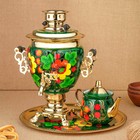 Набор посуды «Маки на зелёном», жёлудь, 3 предмета: самовар 3 л, заварочный чайник 0.7 л, поднос - Фото 12