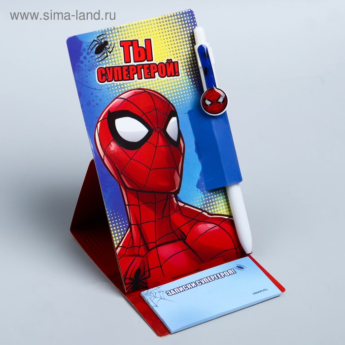 Ручка с бумажным блоком "Ты супергерой", Человек-паук - Фото 1