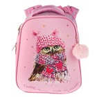 Рюкзак каркасный Hatber Ergonomic 37 х 29 х 17 см, для девочки, «Совушка», розовый - Фото 1