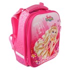 Рюкзак каркасный Hatber, 37 х 29 х 17, Ergonomic, для девочки, "Барби", розовый - Фото 2