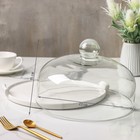 Блюдо керамическое с крышкой-клош для десертов Valencia, 28×25×17 см, цвет белый - Фото 4