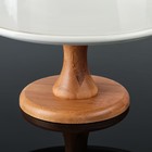 Подставка для десертов с клош крышкой на деревянной ножке «Эстет», d=24.5 см, керамика, белая - Фото 3