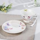 Чайная пара керамическая в подарочной упаковке «Бабочки», 2 предмета: чашка 220 мл, блюдце d=15 см, цвет белый - Фото 6