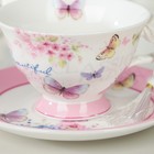 Чайная пара керамическая в подарочной упаковке «Бабочки», 2 предмета: чашка 220 мл, блюдце d=15 см, цвет белый - Фото 5