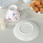 Чайная пара керамическая в подарочной упаковке «Бабочки», 2 предмета: чашка 220 мл, блюдце d=15 см, цвет белый - Фото 8