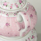 Чайник заварочный 900 мл Рондо", подставка для подогрева 13,5 см, цвет розовый - Фото 3