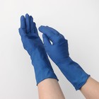 Перчатки A.D.M. латексные неопудренные, размер L, 50 шт/уп, 28 гр, цвет синий - Фото 3