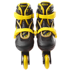 Роликовые коньки раздвижные, колеса PVC 64 мм, пластиковая рама, black/yellow р.34-37 - Фото 3