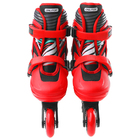 Роликовые коньки раздвижные, колеса PVC 64 мм, пластиковая рама, red/black р.34-37 - Фото 3