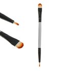 Кисть для теней и жидкой подводки, двусторонняя, цвет серебристый - Фото 1