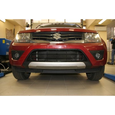 Сетка на бампер внешняя для SUZUKI Grand Vitara 2012-2015, черн., 15 мм
