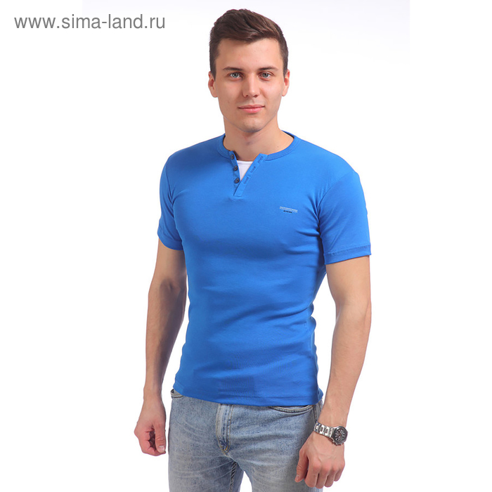 Футболка мужская 5078 цвет бирюзовый, р-р 48-50 (2XL) - Фото 1