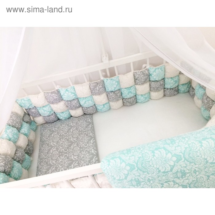 Комплект в кроватку «Сказка», 6 предметов, цвет мятный - Фото 1
