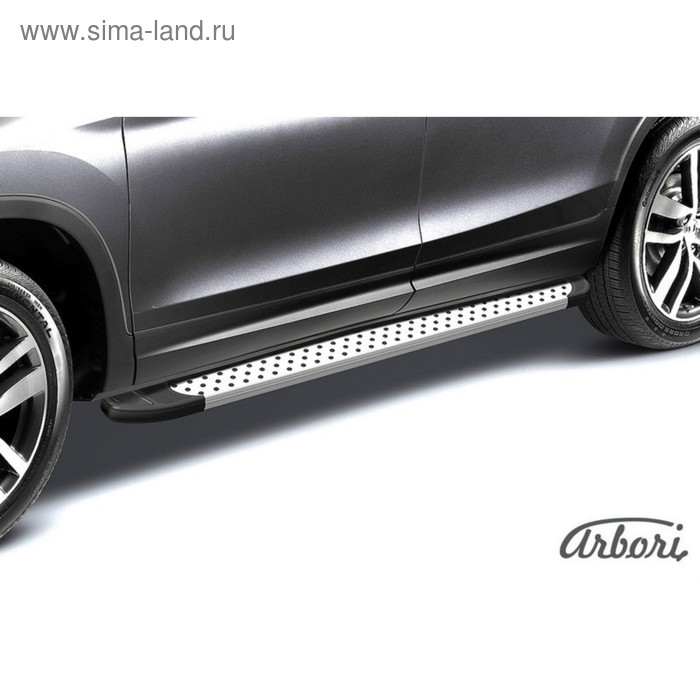 Защита штатных порогов алюминиевый профиль Arbori "Standart Silver" 1700 серебристая Nissan X-TRAIL 2015- - Фото 1