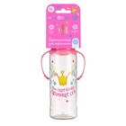Бутылочка для кормления «Принцесса», классическое горло, 250 мл., от 3 мес, с ручками, цвет розовый - Фото 10