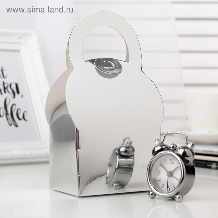 Коробка сборная, серебро, 8,5 х 6 х 18 см - Фото 1