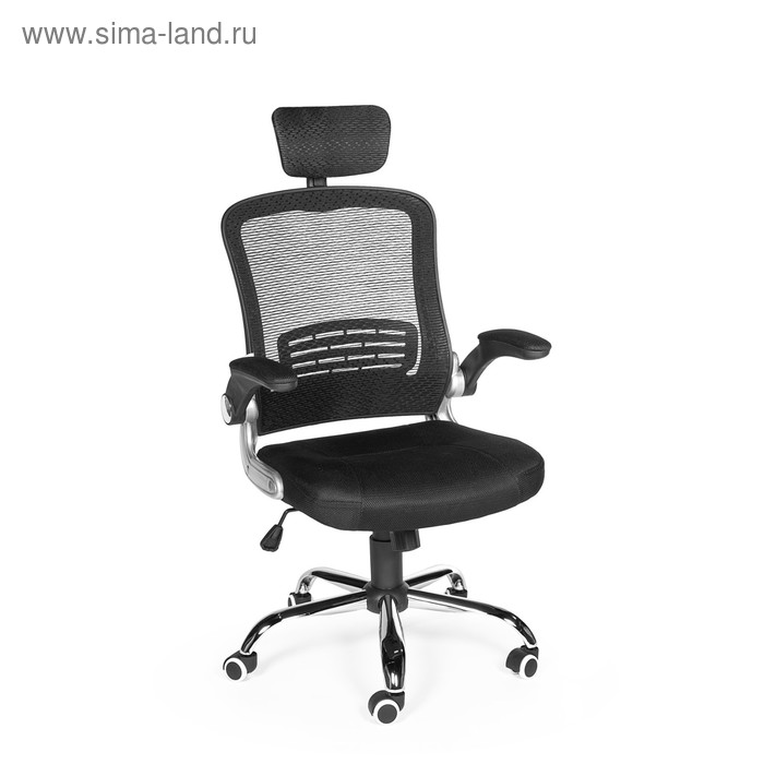 Кресло офисное "Флекса", чёрная ткань, чёрная сетка - Фото 1