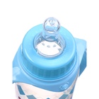 Бутылочка для кормления малыша M&B «Маленький джентльмен», классическое горло, с ручками, от 3 мес., 250 мл., голубой - Фото 6