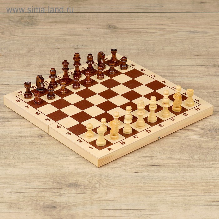 Шахматы обиходные (доска дерево 29х29 см, фигуры дерево, король h=5.2 см) - Фото 1