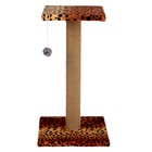 Когтеточка "Столбик" с площадкой и игрушкой,  30 х 52 см, джут,  микс цветов - Фото 2