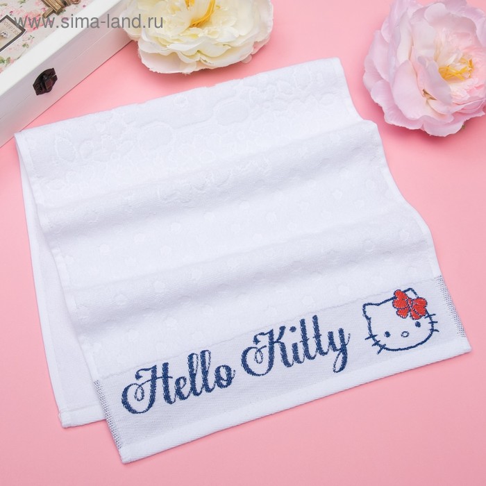 Полотенце детское Hello Kitty 35х70 см, цвет белый 100% хлопок, 400 г/м² - Фото 1