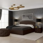 Кровать «Пальмира» без ПМ, 140×200 см, экокожа, цвет горький шоколад - Фото 1