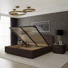 Кровать «Пальмира» с ПМ, 140×200 см, экокожа, цвет горький шоколад - Фото 3