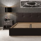 Кровать двуспальная «Птичье гнездо», с мягким изголовьем, с подъёмным механизмом, 1400×2000 мм, экокожа, цвет горький шоколад - Фото 4